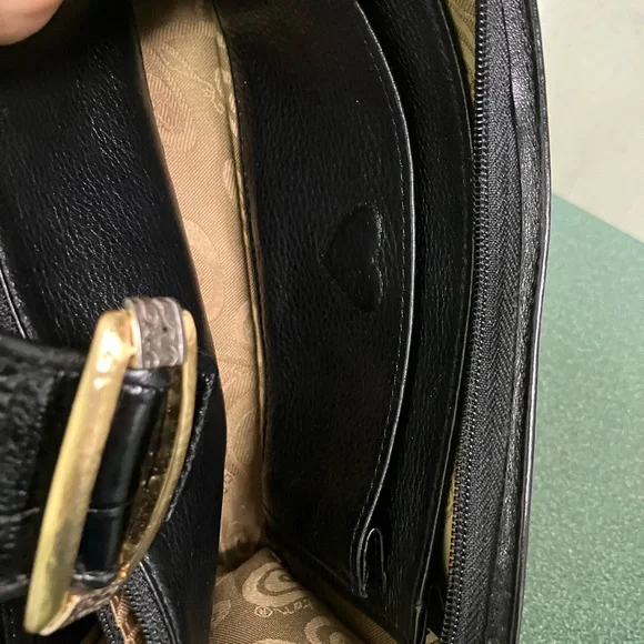 Brighton Crossbody Black Leather Bag Purse Croc Embossed Western Cowgirl Cottage - Picture 16 of 17